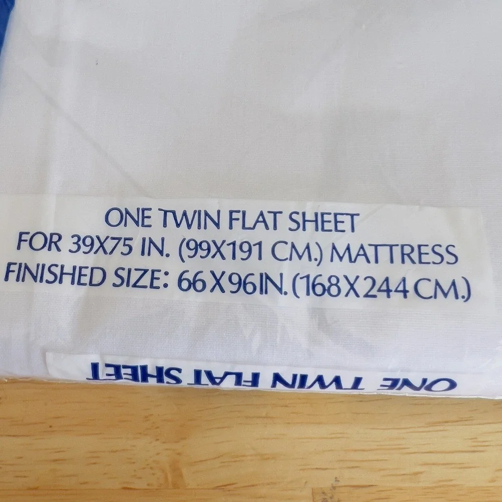 VTG 1970's Danville NOS No Iron Muslin White Twin Flat Sheet 66